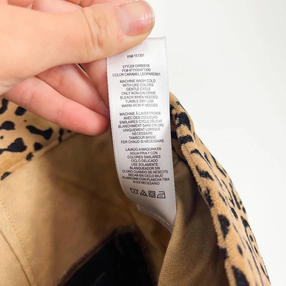NWT Good American Leopard Print Caramel Brown Velvet High Rise Suit Pant Size 18 - Picture 11 of 11